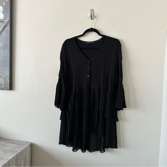 Zara-chiffon Pleated High Low Dress - Picture 4 of 9